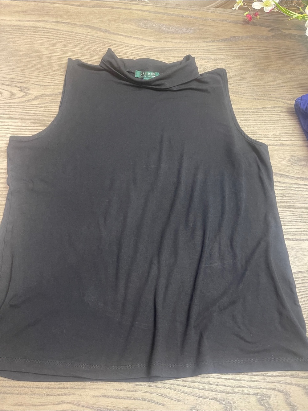 Lauren Ralph Lauren Black Sleeveless Mock Neck Camisole